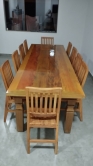 Mesa  3 x 1 m com 10 cadeiras inclinadas cod 142