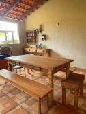 Jogo de mesa 2 x 1 m com bancos cod 146